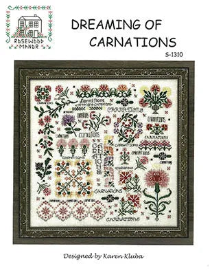 Dreaming of Carnations - Rosewood Manor - Cross Stitch Pattern, Needlecraft Patterns, Needlecraft Patterns, The Crafty Grimalkin - A Cross Stitch Store