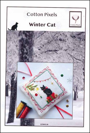 Winter Cat - Cotton Pixels - Cross Stitch Pattern, Needlecraft Patterns, Needlecraft Patterns, The Crafty Grimalkin - A Cross Stitch Store