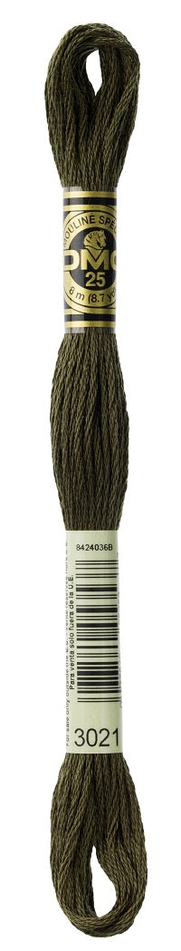 DMC 3021 - Brown Gray - Very Dark - DMC 6 Strand Embroidery Thread, Thread & Floss, Thread & Floss, The Crafty Grimalkin - A Cross Stitch Store