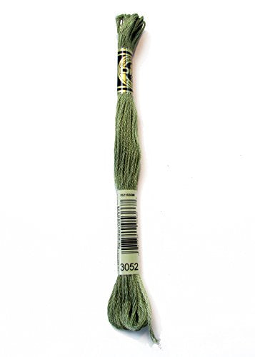 DMC 3052 - Green Gray - Medium - DMC 6 Strand Embroidery Thread, Thread & Floss, Thread & Floss, The Crafty Grimalkin - A Cross Stitch Store