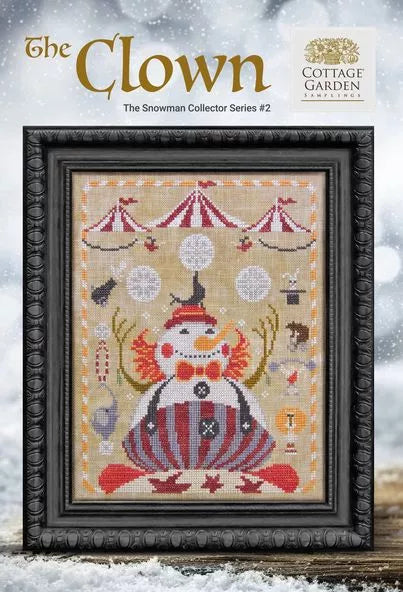 The Clown #2 -  The Snowman Collector's Series 2022-2023 - Cottage Garden Samplings - Cross Stitch Pattern, Needlecraft Patterns, Needlecraft Patterns, The Crafty Grimalkin - A Cross Stitch Store