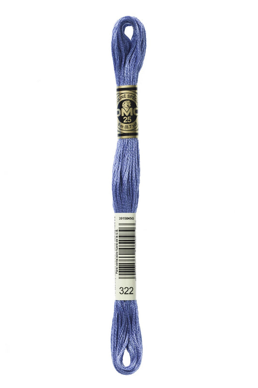 DMC 322 - Baby Blue - DMC 6 Strand Embroidery Thread, Thread & Floss, Thread & Floss, The Crafty Grimalkin - A Cross Stitch Store