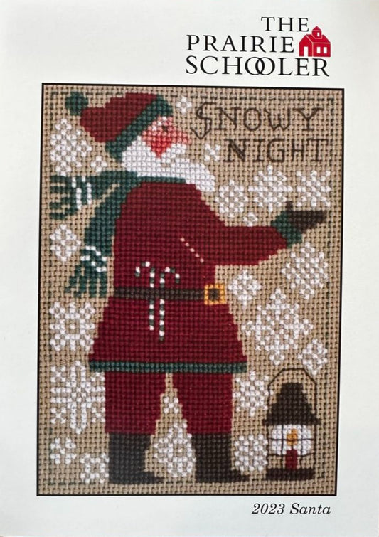 2023 Santa - Snowy Night - The Prairie Schooler - Cross Stitch Pattern, Needlecraft Patterns, The Crafty Grimalkin - A Cross Stitch Store