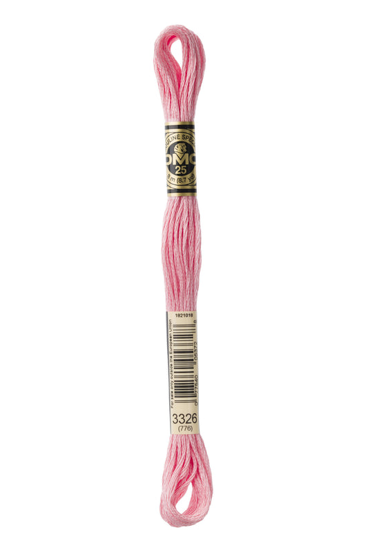 DMC 3326 - Rose - Light - DMC 6 Strand Embroidery Thread, Thread & Floss, Thread & Floss, The Crafty Grimalkin - A Cross Stitch Store