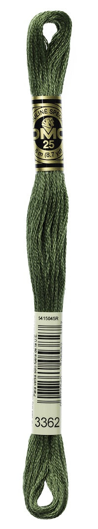 DMC 3362 - Pine Green - Dark - DMC 6 Strand Embroidery Thread, Thread & Floss, Thread & Floss, The Crafty Grimalkin - A Cross Stitch Store