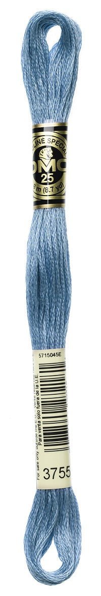 DMC 3755 - Baby Blue - DMC 6 Strand Embroidery Thread, Thread & Floss, Thread & Floss, The Crafty Grimalkin - A Cross Stitch Store