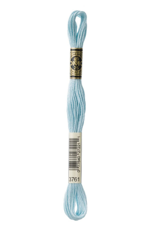 DMC 3761 - Sky Blue - Light - DMC 6 Strand Embroidery Thread, Thread & Floss, Thread & Floss, The Crafty Grimalkin - A Cross Stitch Store