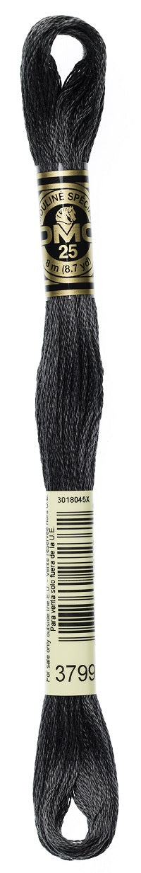 DMC 3799 - Pewter Gray - Very Dark - DMC 6 Strand Embroidery Thread, Thread & Floss, Thread & Floss, The Crafty Grimalkin - A Cross Stitch Store