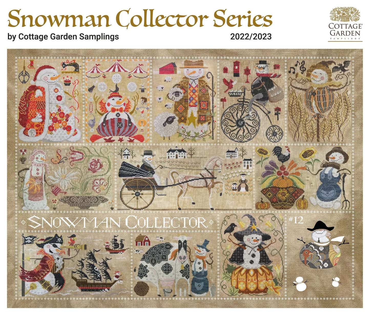 The Witch #11 -  The Snowman Collector's Series 2022-2023 - Cottage Garden Samplings - Cross Stitch Pattern, Needlecraft Patterns, Needlecraft Patterns, The Crafty Grimalkin - A Cross Stitch Store