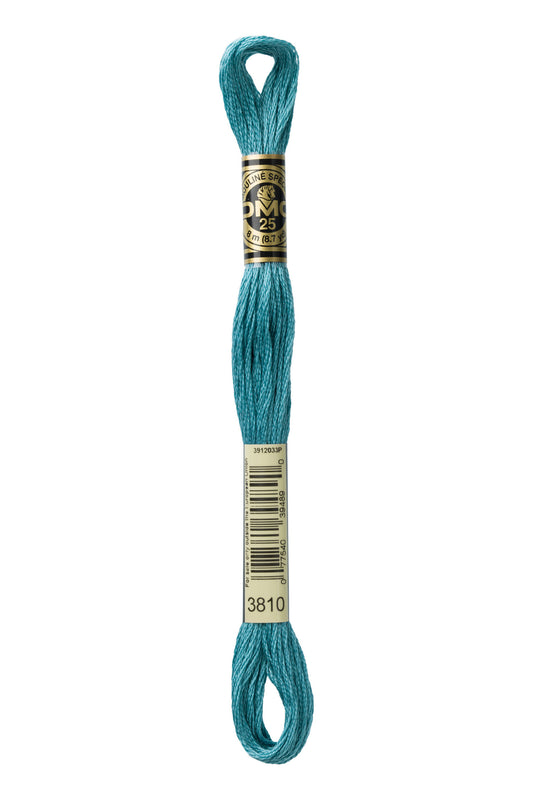 DMC 3810 - Turquoise - Dark - DMC 6 Strand Embroidery Thread, Thread & Floss, Thread & Floss, The Crafty Grimalkin - A Cross Stitch Store