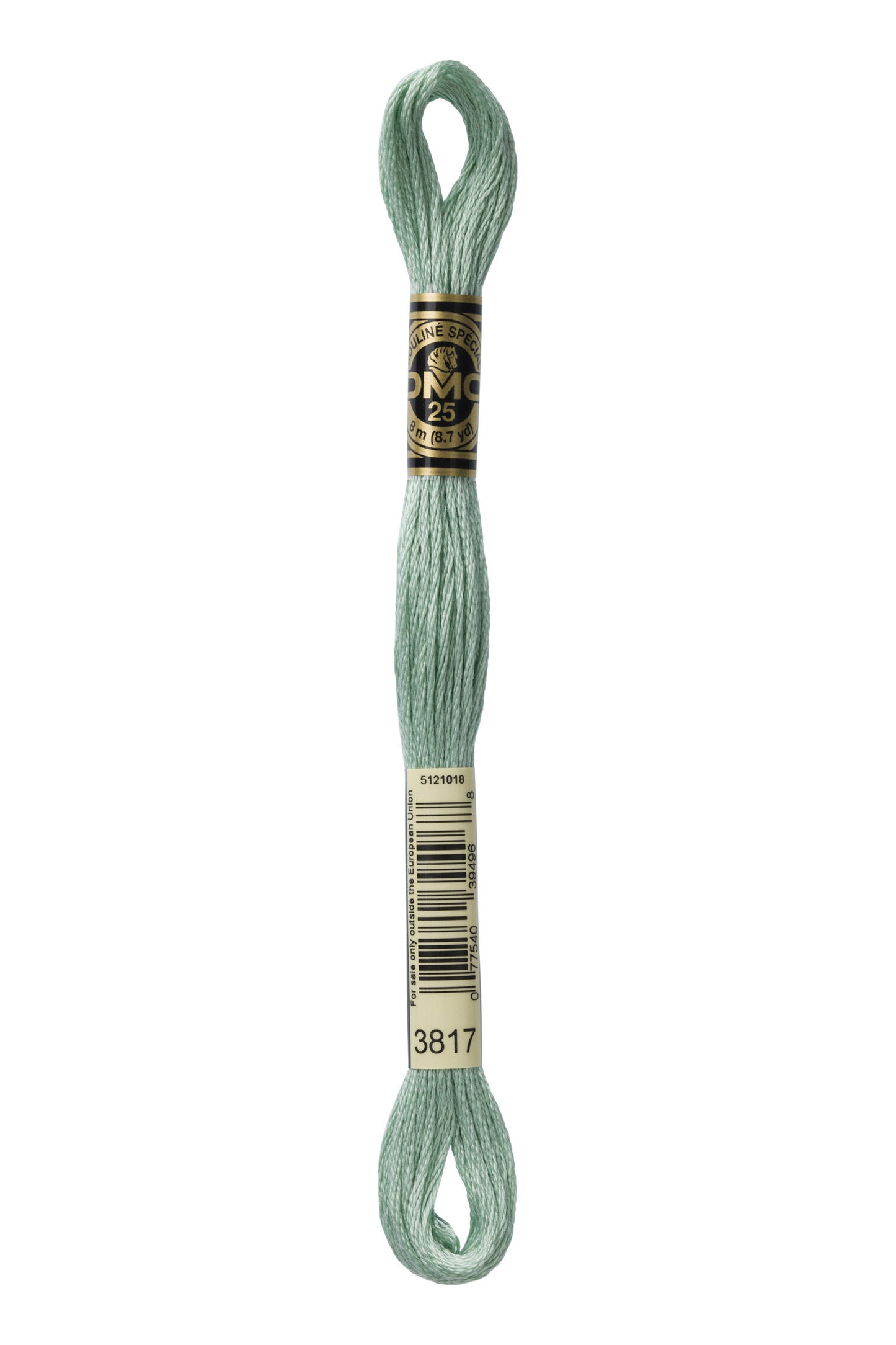DMC 3817 - Celadon Green - Light - DMC 6 Strand Embroidery Thread, Thread & Floss, Thread & Floss, The Crafty Grimalkin - A Cross Stitch Store