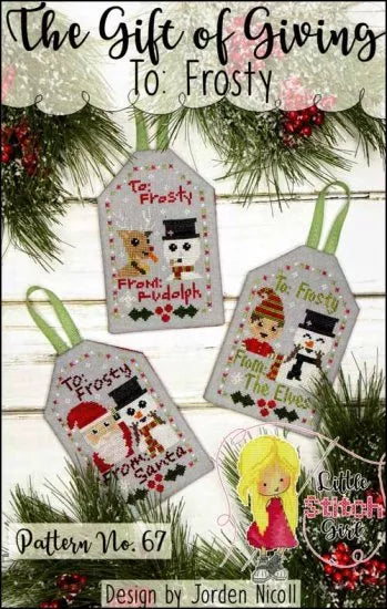 The Gift of Giving: To Frosty - Little Stitch Girl - Cross Stitch Pattern, Needlecraft Patterns, The Crafty Grimalkin - A Cross Stitch Store
