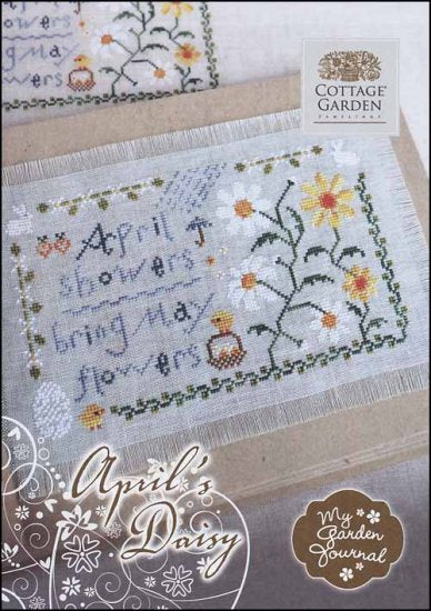 April's Daisy - My Garden Journal - Cottage Garden Samplings, Needlecraft Patterns, The Crafty Grimalkin - A Cross Stitch Store
