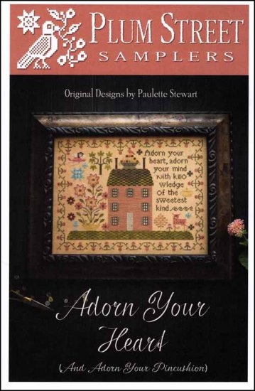 Adorn Your Heart - Plum Street Samplers - Cross Stitch Pattern, Needlecraft Patterns, Needlecraft Patterns, The Crafty Grimalkin - A Cross Stitch Store