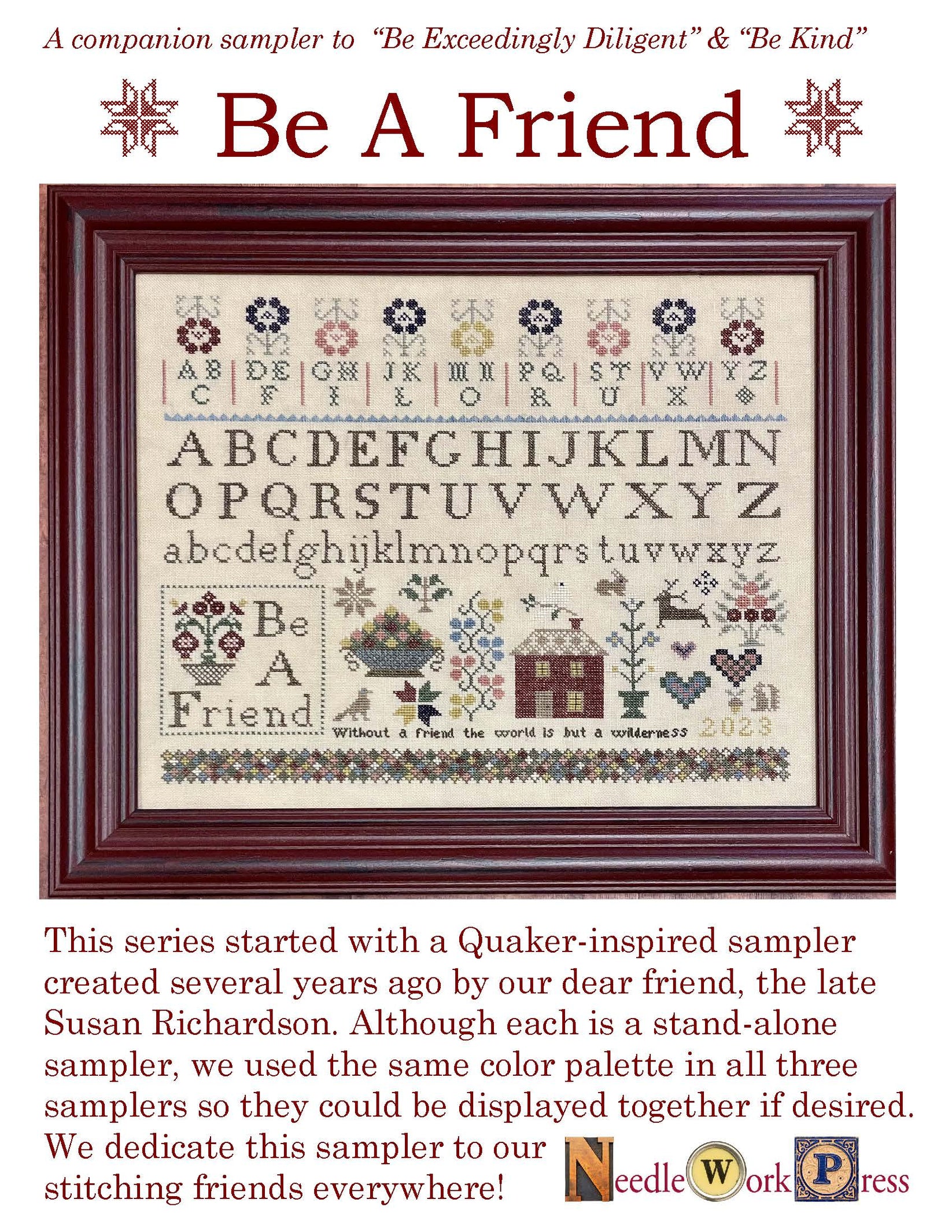 Be a Friend Sampler Needlework Press Cross Stitch Pattern The