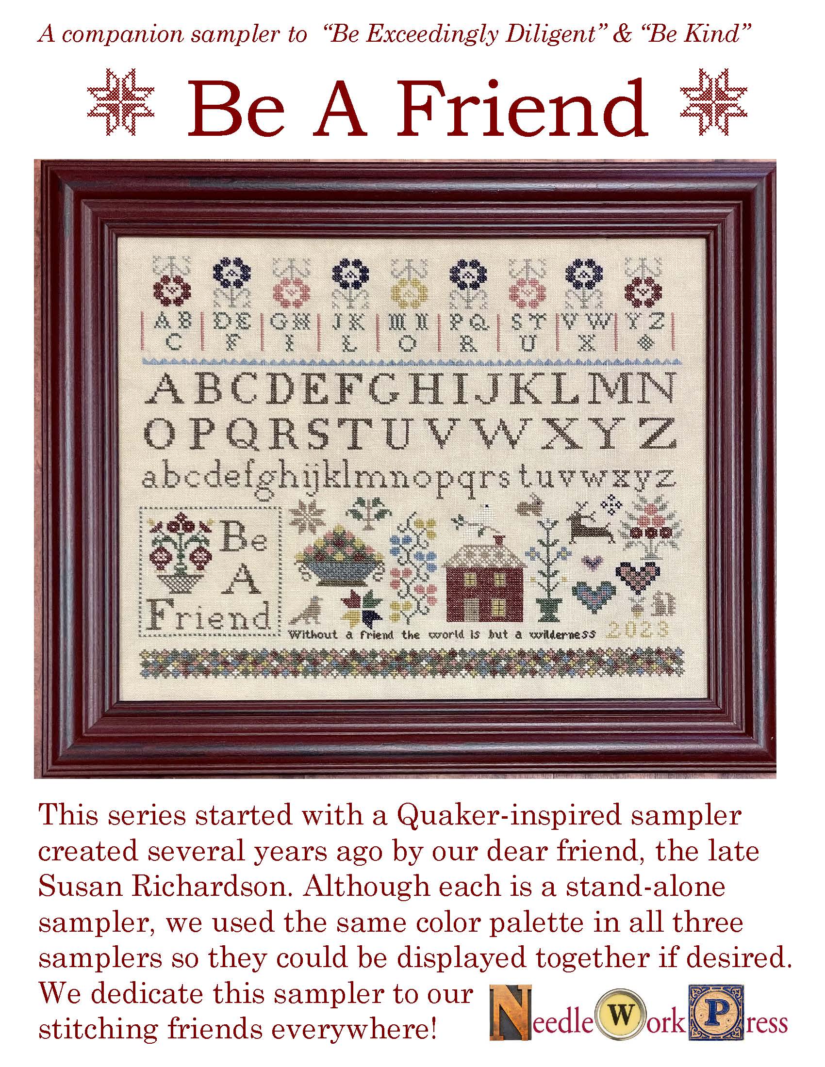 Be a Friend Sampler Needlework Press Cross Stitch Pattern The