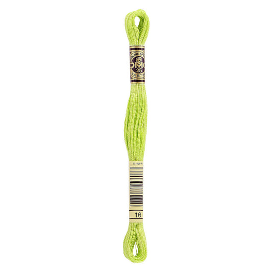 DMC 16 - Chartreuse - Light - DMC 6 Strand Embroidery Thread, Thread & Floss, Thread & Floss, The Crafty Grimalkin - A Cross Stitch Store