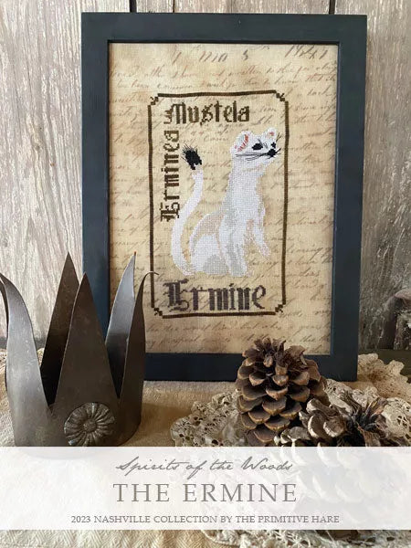 The Ermine - Primitive Hare - Cross Stitch Pattern, Needlecraft Patterns, Needlecraft Patterns, The Crafty Grimalkin - A Cross Stitch Store