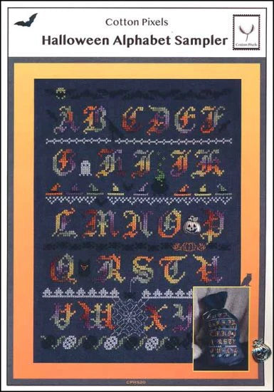 Halloween Alphabet Sampler - Cotton Pixels - Cross Stitch Pattern