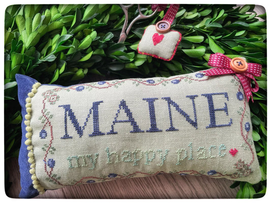 PRE-ORDER - Maine: My Happy Place - The Elegant Thread - Cross Stitch Pattern, Needlecraft Patterns, The Crafty Grimalkin - A Cross Stitch Store