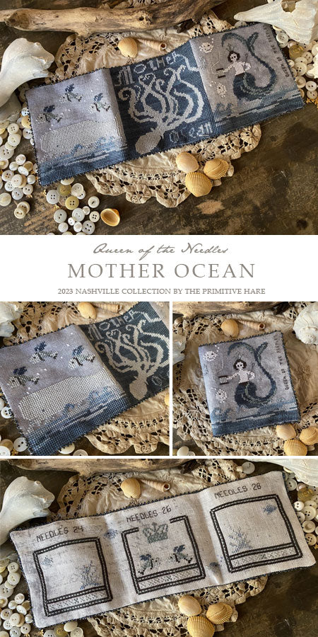 Ocean Mother Queen of the Needles - Primitive Hare - Cross Stitch Pattern, Needlecraft Patterns, Needlecraft Patterns, The Crafty Grimalkin - A Cross Stitch Store