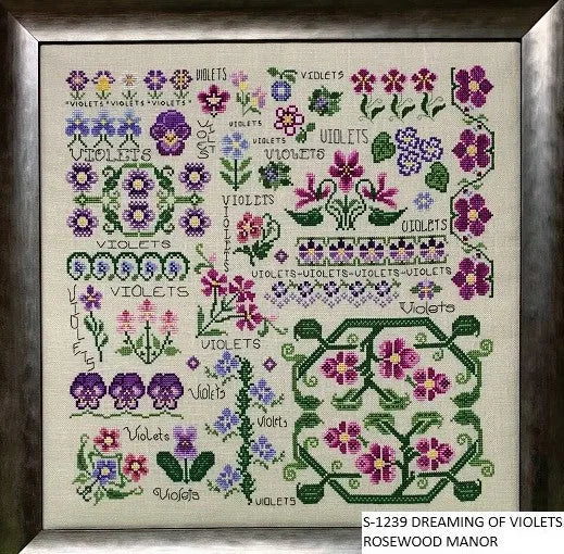 Dreaming of Violets - Rosewood Manor - Cross Stitch Pattern, Needlecraft Patterns, Needlecraft Patterns, The Crafty Grimalkin - A Cross Stitch Store