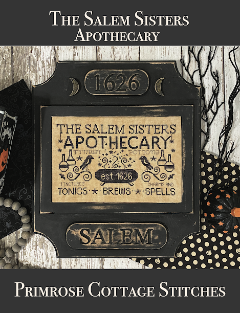 The Salem Sisters Apothecary - Primrose Cottage Stitches - Cross Stitch Patterns, Needlecraft Patterns, Needlecraft Patterns, The Crafty Grimalkin - A Cross Stitch Store