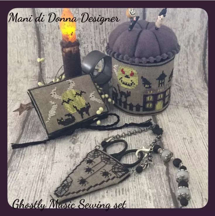 Ghostly Music Box Chart and Finishing Kit - Mani di Dona - Cross Stitch Pattern, Needlecraft Patterns, The Crafty Grimalkin - A Cross Stitch Store