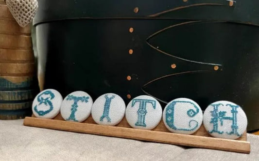 Stitch Buttons Kit - Running With Needles & Scissors, Needlecraft Patterns, The Crafty Grimalkin - A Cross Stitch Store