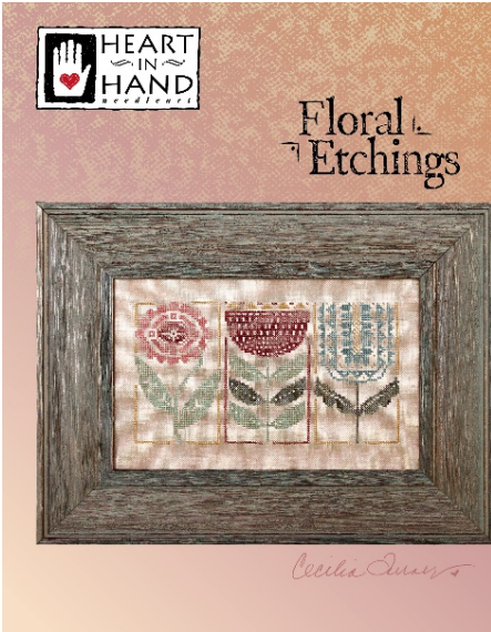 Floral Etchings - Heart In Hand Needleart - Cross Stitch Pattern, Needlecraft Patterns, Needlecraft Patterns, The Crafty Grimalkin - A Cross Stitch Store