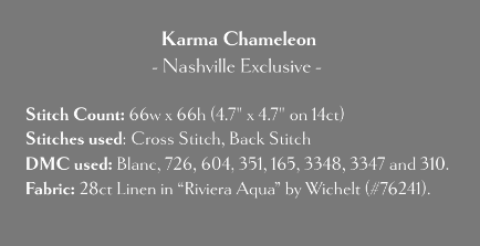 Karma Chameleon - Tiny Modernist - Cross Stitch Pattern, Needlecraft Patterns, Needlecraft Patterns, The Crafty Grimalkin - A Cross Stitch Store