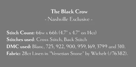 The Black Crow - Tiny Modernist - Cross Stitch Pattern, Needlecraft Patterns, Needlecraft Patterns, The Crafty Grimalkin - A Cross Stitch Store