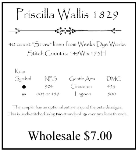 Priscilla Wallis - La D Da - Cross Stitch Pattern, Needlecraft Patterns, The Crafty Grimalkin - A Cross Stitch Store