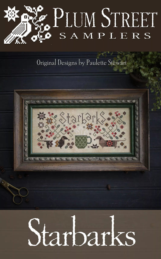 Starbarks - Plum Street Samplers - Cross Stitch Pattern, Needlecraft Patterns, The Crafty Grimalkin - A Cross Stitch Store