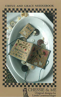 Virtue and Grace Needlebook - Chessie and Me - Cross Stitch Pattern, Needlecraft Patterns, The Crafty Grimalkin - A Cross Stitch Store