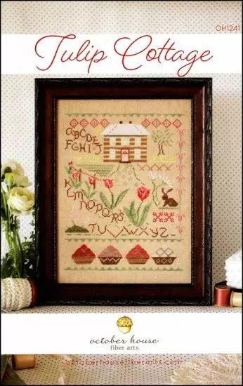 Tulip Cottage - October House Fiber Arts - Cross Stitch Pattern, Needlecraft Patterns, Needlecraft Patterns, The Crafty Grimalkin - A Cross Stitch Store