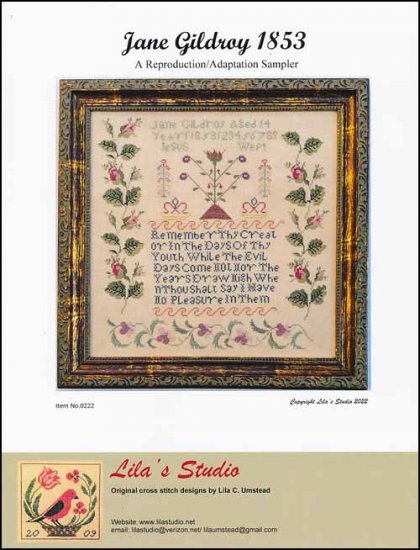 Jane Gildroy 1853 - Lila's Studio - Cross Stitch Pattern, Needlecraft Patterns, Needlecraft Patterns, The Crafty Grimalkin - A Cross Stitch Store