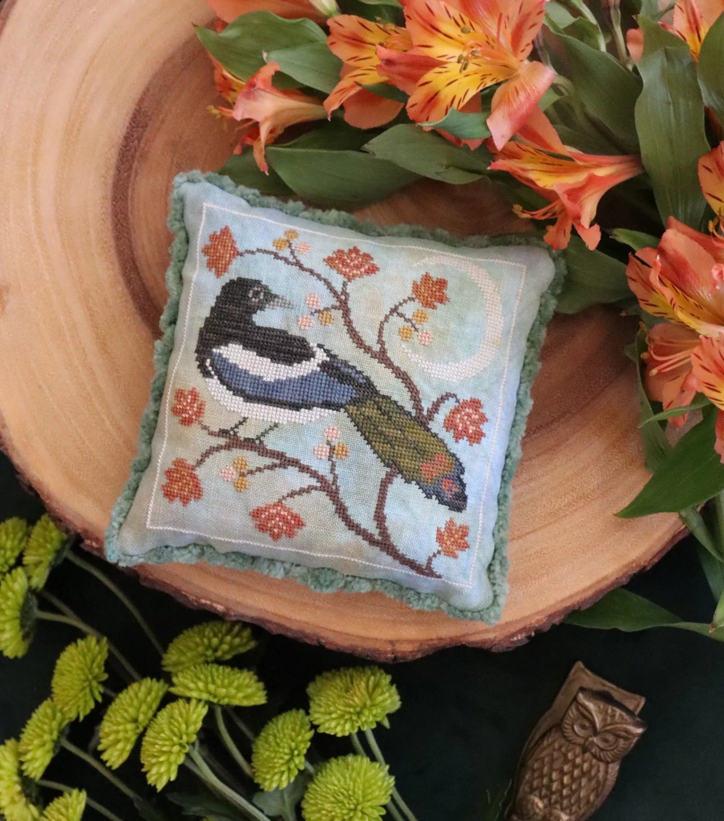 Magpie and The Moon - The Blue Flower - Cross Stitch Pattern, Needlecraft Patterns, Needlecraft Patterns, The Crafty Grimalkin - A Cross Stitch Store