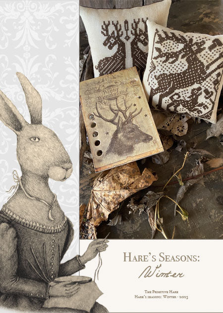 Hare's Seasons Book: Winter - Primitive Hare - Cross Stitch Pattern, Needlecraft Patterns, Needlecraft Patterns, The Crafty Grimalkin - A Cross Stitch Store