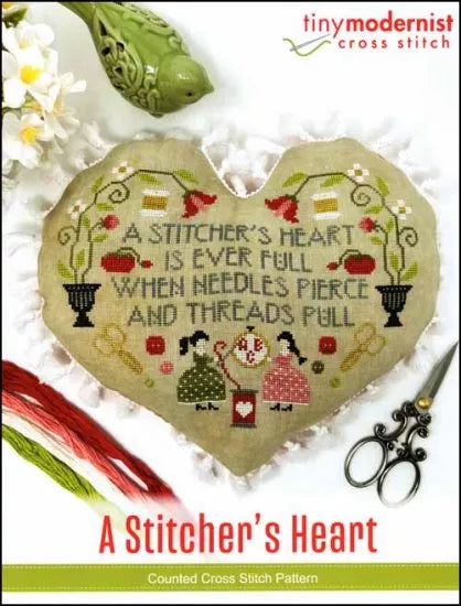 A Stitcher's Heart - Tiny Modernist - Cross Stitch Pattern, Needlecraft Patterns, Needlecraft Patterns, The Crafty Grimalkin - A Cross Stitch Store