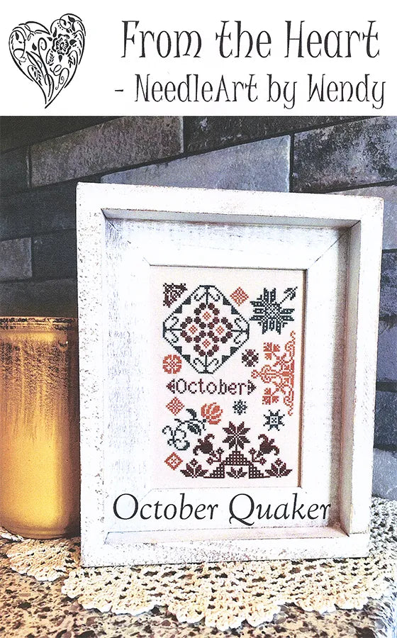 October Quaker - From the Heart - Cross Stitch Pattern, Needlecraft Patterns, Needlecraft Patterns, The Crafty Grimalkin - A Cross Stitch Store