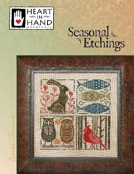 Seasonal Etchings - Heart In Hand Needleart - Cross Stitch Pattern, Needlecraft Patterns, Needlecraft Patterns, The Crafty Grimalkin - A Cross Stitch Store