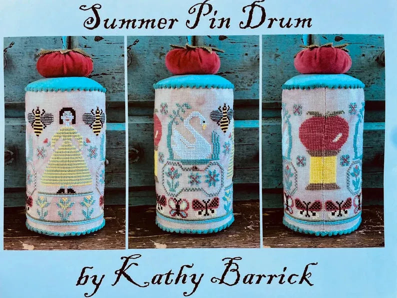 Summer Pin Drum - Kathy Barrick - Cross Stitch Design, Needlecraft Patterns, Needlecraft Patterns, The Crafty Grimalkin - A Cross Stitch Store