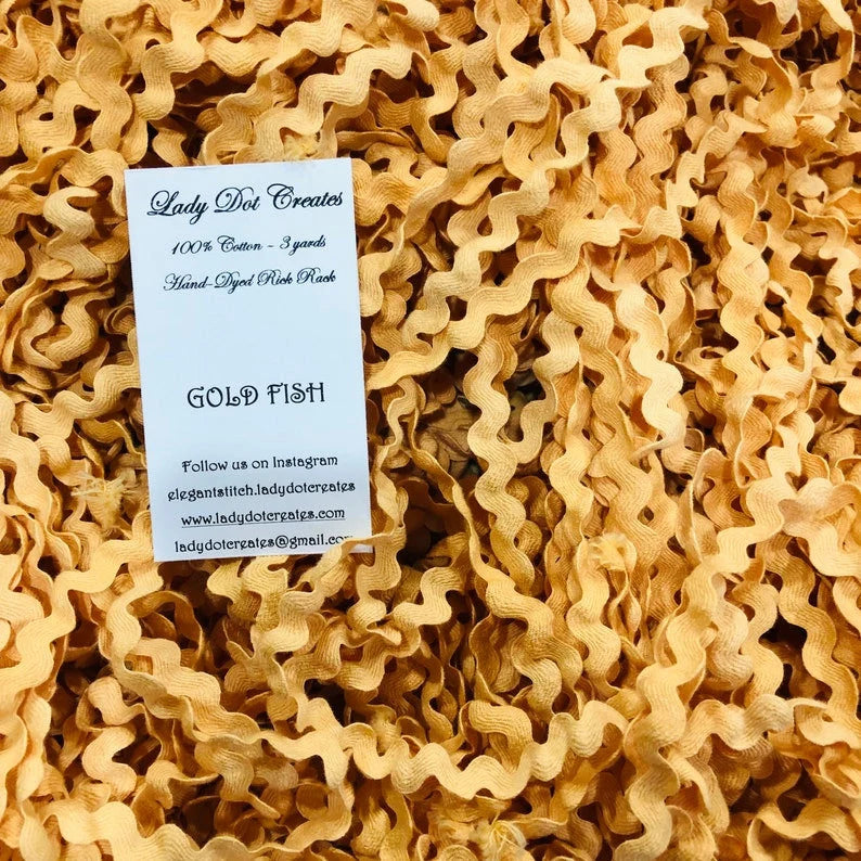 Gold Fish Rick Rack - Lady Dots Creates Finishing Trims, Ribbons & Trim, The Crafty Grimalkin - A Cross Stitch Store