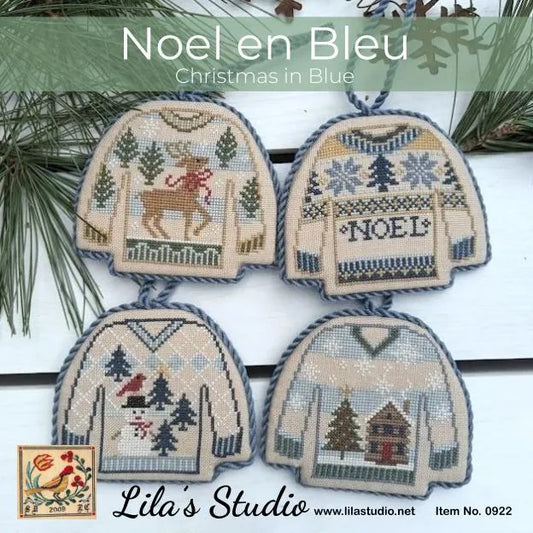 Noel en Bleu - Christmas in Blue - Lila's Studio - Cross Stitch Design, Needlecraft Patterns, Needlecraft Patterns, The Crafty Grimalkin - A Cross Stitch Store