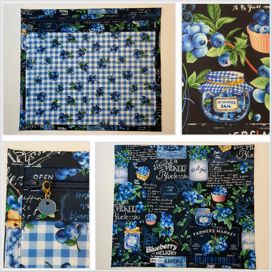 PRE-ORDER - Vinyl Window Cross Stitch/Needlework Project Bag - Blueberry Delight, Thread & Yarn Organizers, Thread & Yarn Organizers, The Crafty Grimalkin - A Cross Stitch Store