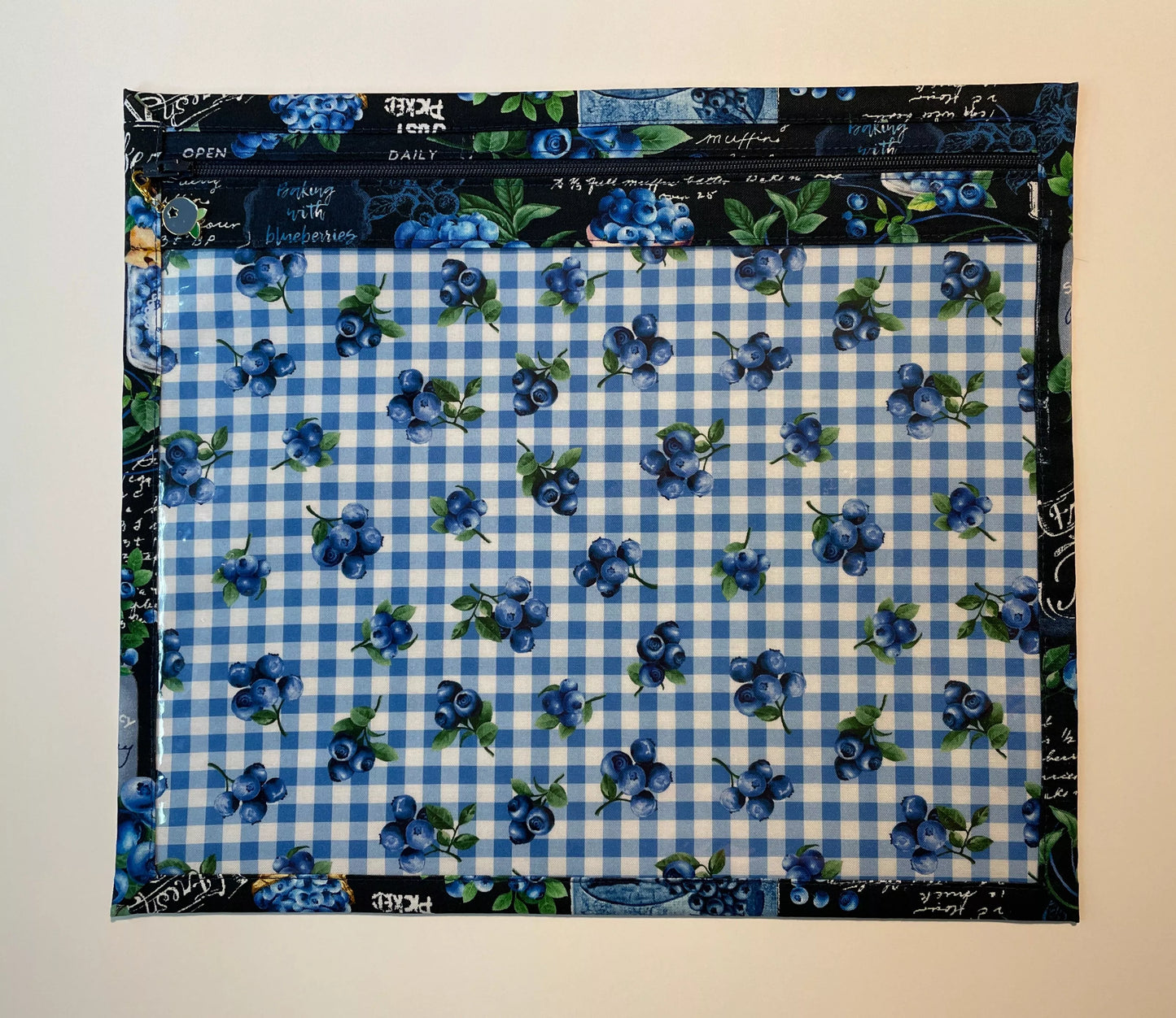 PRE-ORDER - Vinyl Window Cross Stitch/Needlework Project Bag - Blueberry Delight, Thread & Yarn Organizers, Thread & Yarn Organizers, The Crafty Grimalkin - A Cross Stitch Store