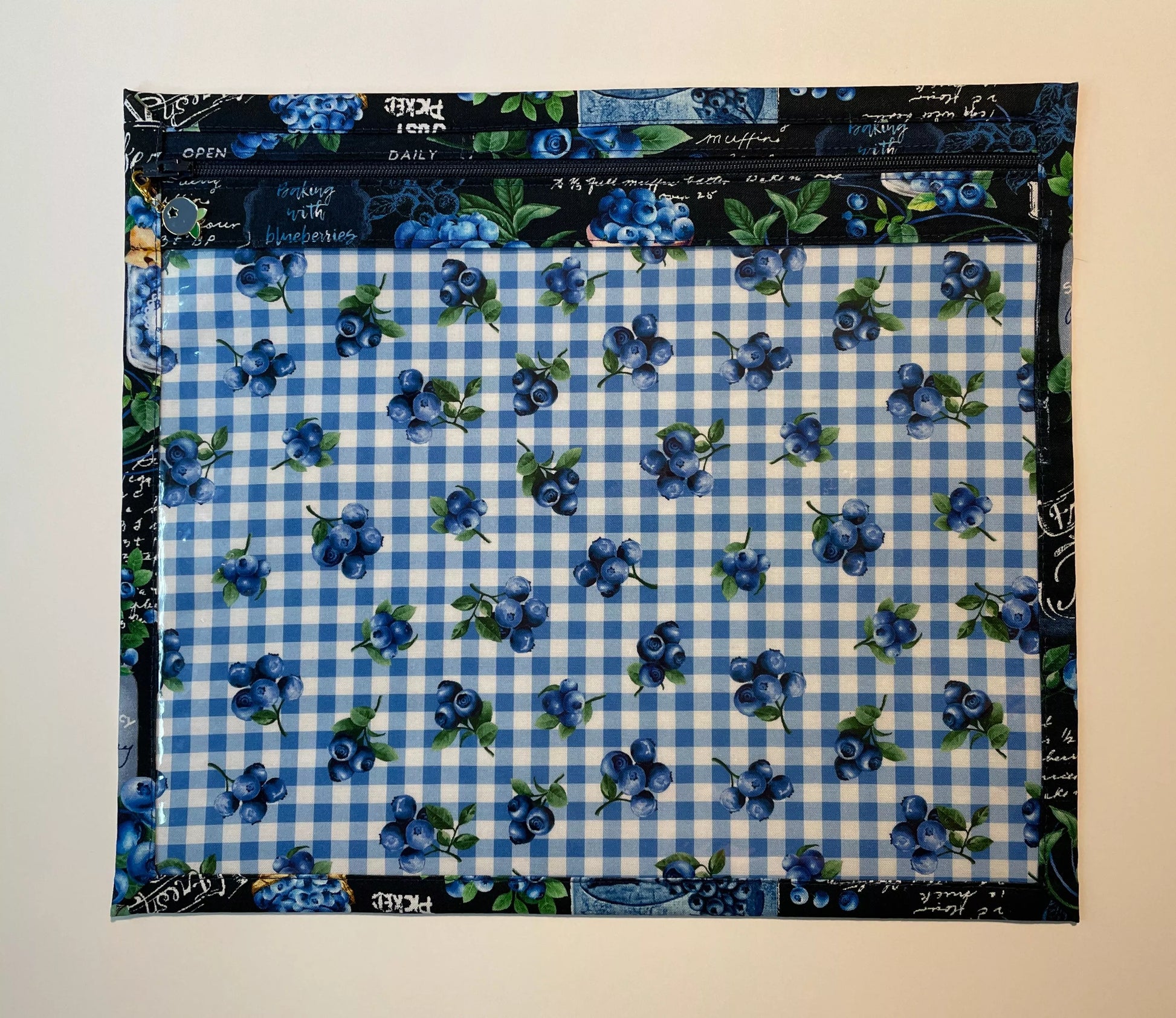 PRE-ORDER - Vinyl Window Cross Stitch/Needlework Project Bag - Blueberry Delight, Thread & Yarn Organizers, Thread & Yarn Organizers, The Crafty Grimalkin - A Cross Stitch Store