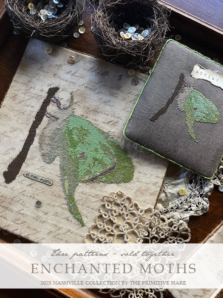 Enchanted Moths - Primitive Hare - Cross Stitch Pattern, Needlecraft Patterns, Needlecraft Patterns, The Crafty Grimalkin - A Cross Stitch Store