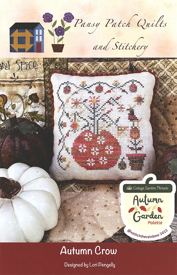 Autumn Crow - Pansy Patch Quilts and Stitchery - Cross Stitch Pattern, Needlecraft Patterns, The Crafty Grimalkin - A Cross Stitch Store